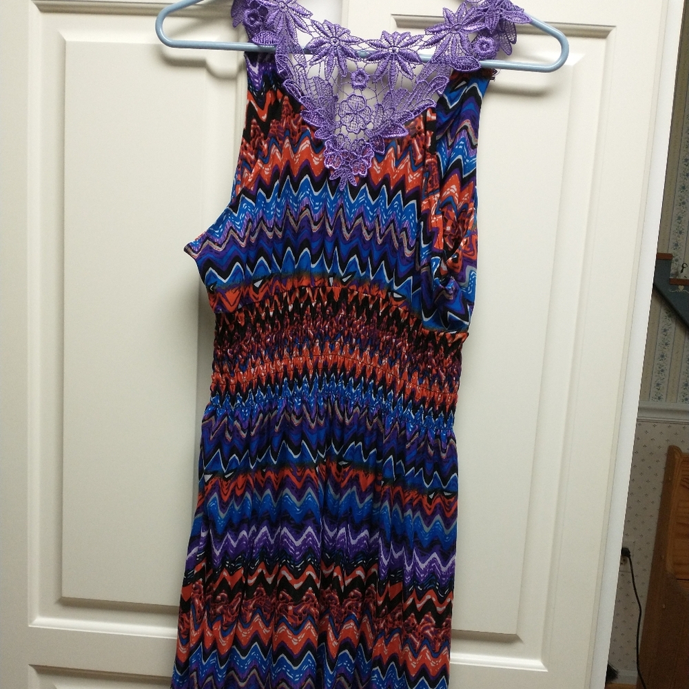 Vibrant Colors Sleeveless Print Dress